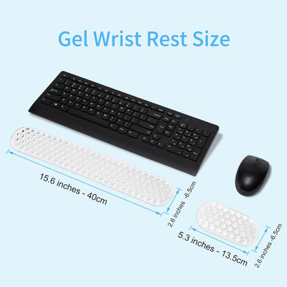 MEGREZ Clear Gel Wrist Rest for Keyboard and Mouse, Cute Crystal Gel WristRest, Ergonomic Wrist Rest Set, Cloud Wrist Rest Keyboard, Pink