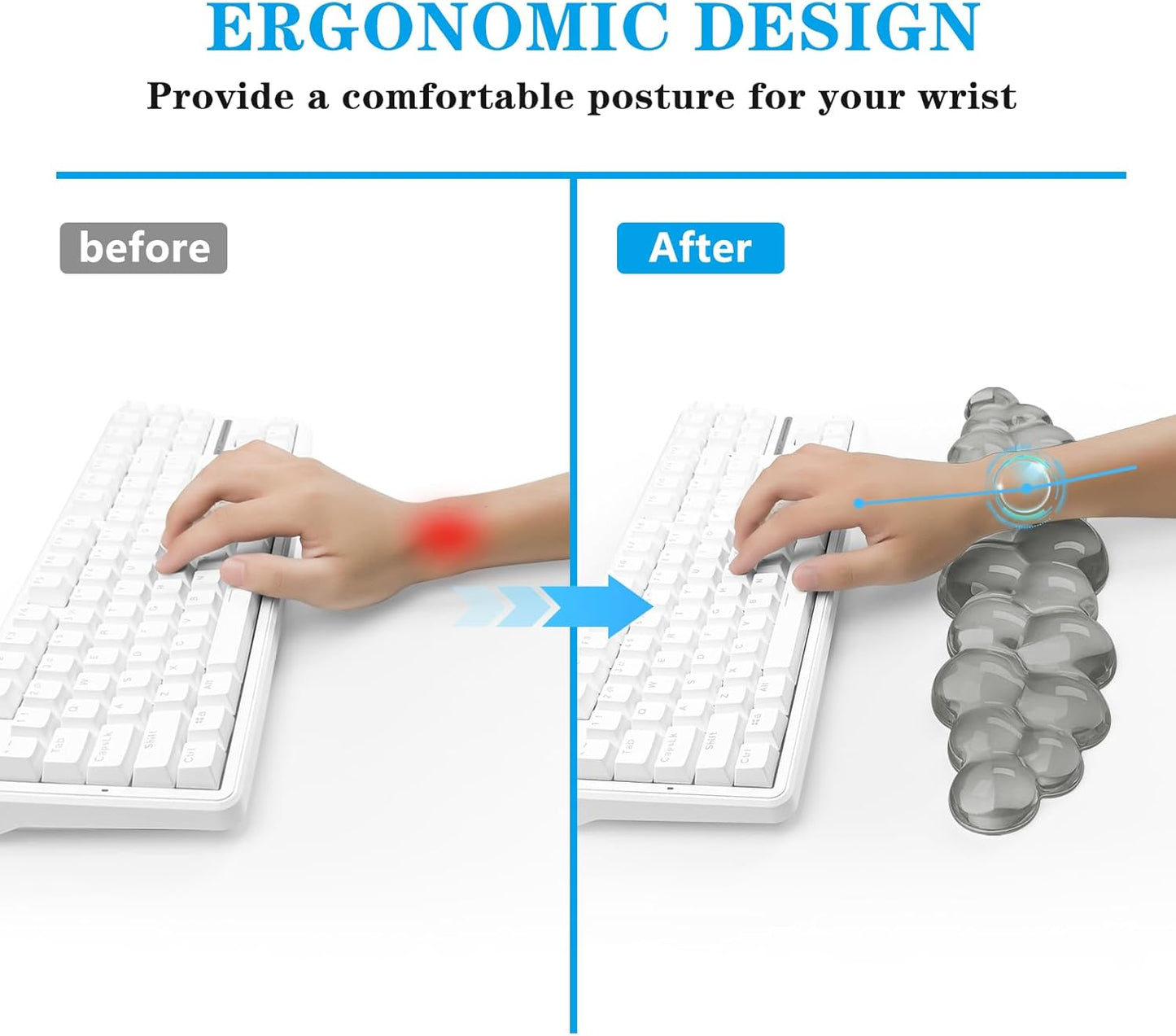 Gel Cloud Keyboard and Mouse Wrist Rest, Cute Wrist Support and Arm Support Keyboard Rest for Keyboard and Mouse Typing Pain Relief，Suitable for Office/Computer/Laptop/Gaming (Pink)