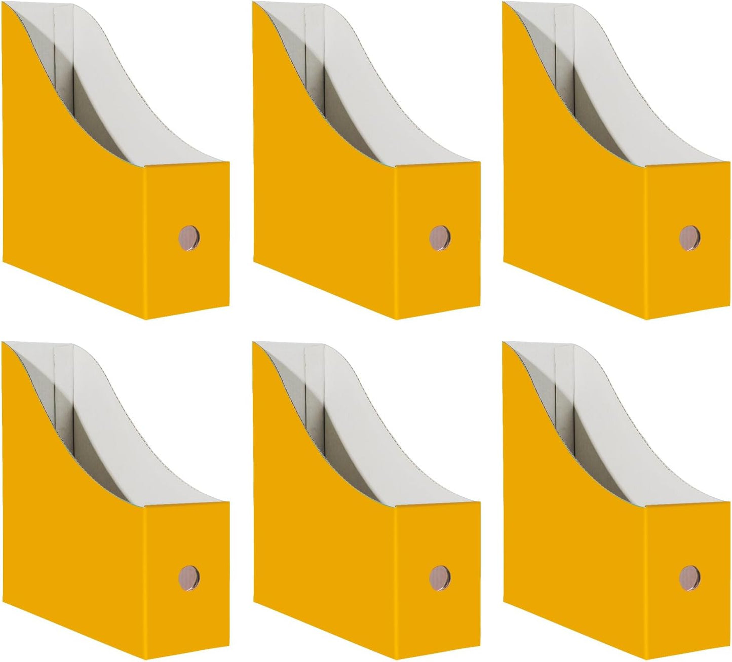 Limitliho Magazine File Folder Holder for Desk, Book Bins for Classroom Library,Office,Home, 10.6" H x 10.2" L x 3.5" W in Cardboard Paper Organizer (Six color, 6 Pack)
