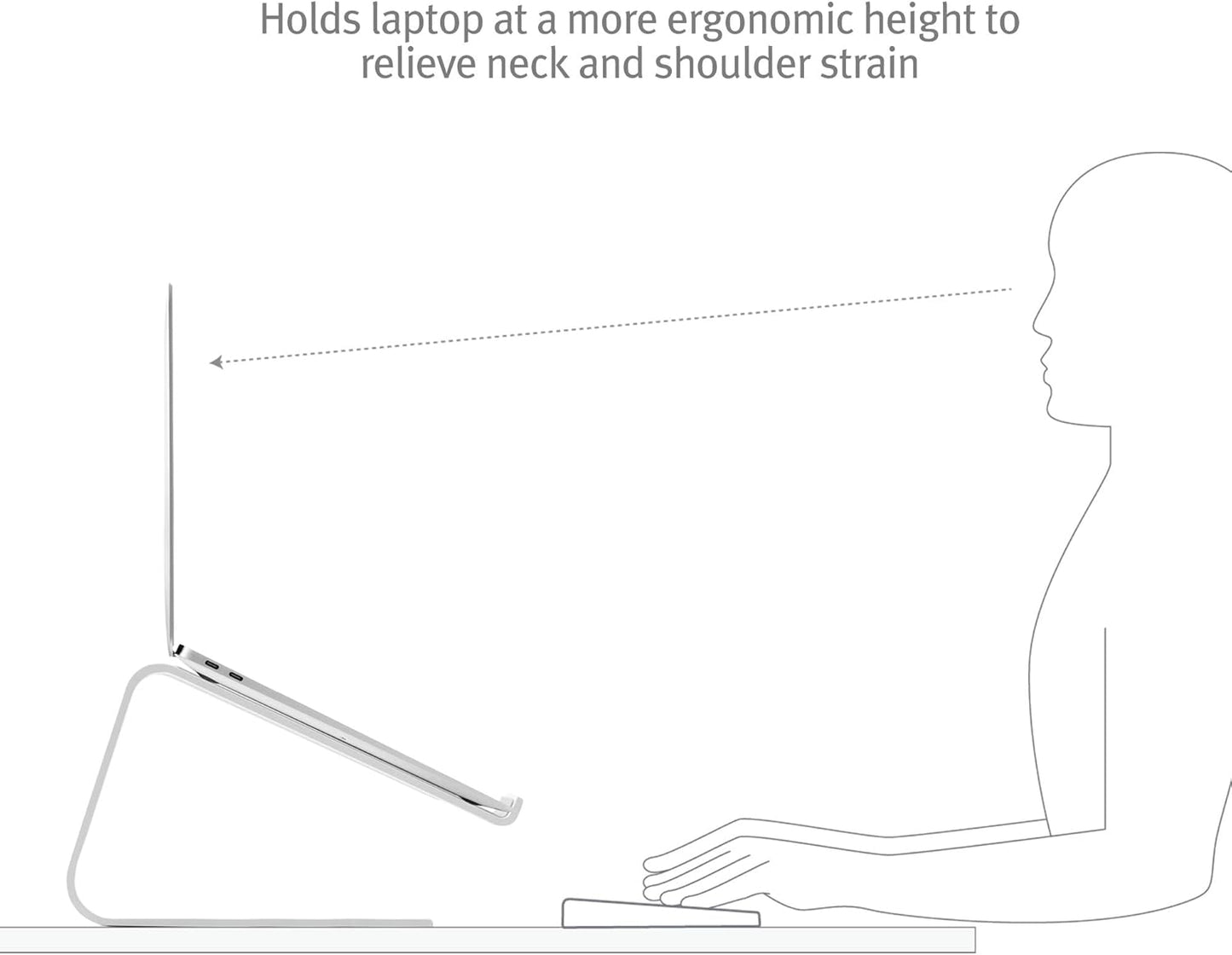Twelve South Curve SE Ergonomic Aluminum Laptop and MacBook Stand with Anti-Slip Silicone to Prevent Scratching | Compatible with 11" to 17” laptops