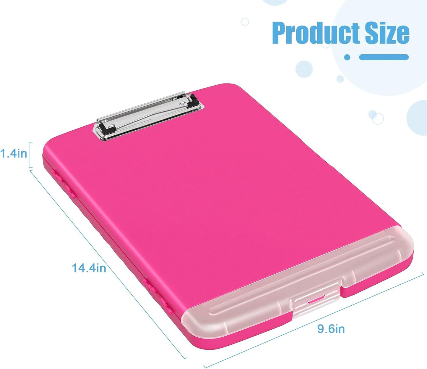 Hongri Clipboard with Storage with Pen Holder, Folder Nursing Clip Board 8.5 x 11 Foilo-Side Opening, High Capacity, Light Weight for Teachers, Classroom. Size 14 x 9.6 x 1.2 in(Pink)