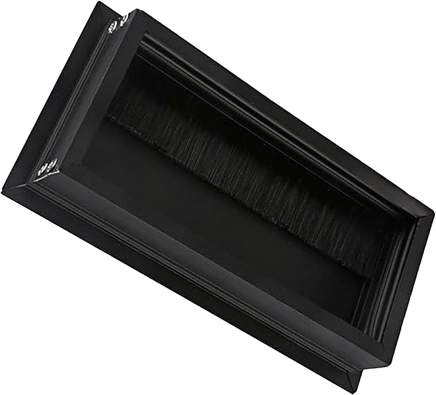 DZS ELEC Computer Desk Cable Management Aluminium Alloy Cable Box Rectangular Washer Metal Hole Cover 160x80mm Organise Office Equipment Conference Table Accessories Black