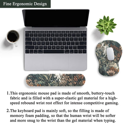 Ghost Book Mousepad with Wrist Rest Halloween Computer Keyboard Mouse Pad Black Cute, Mouse Pad with Wrist Rest for Computer Keyboard, 2 In1 Mousepad with Wrist Support Easy Typing&Relieve Wrist Pai