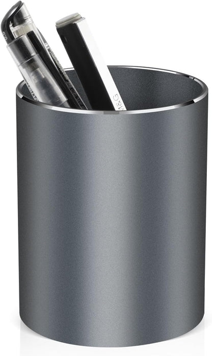Pen holder, aluminum alloy waterproof pen holder, desktop simple and modern minimalist, multifunctional office supplies for families, kids and schools (blue)