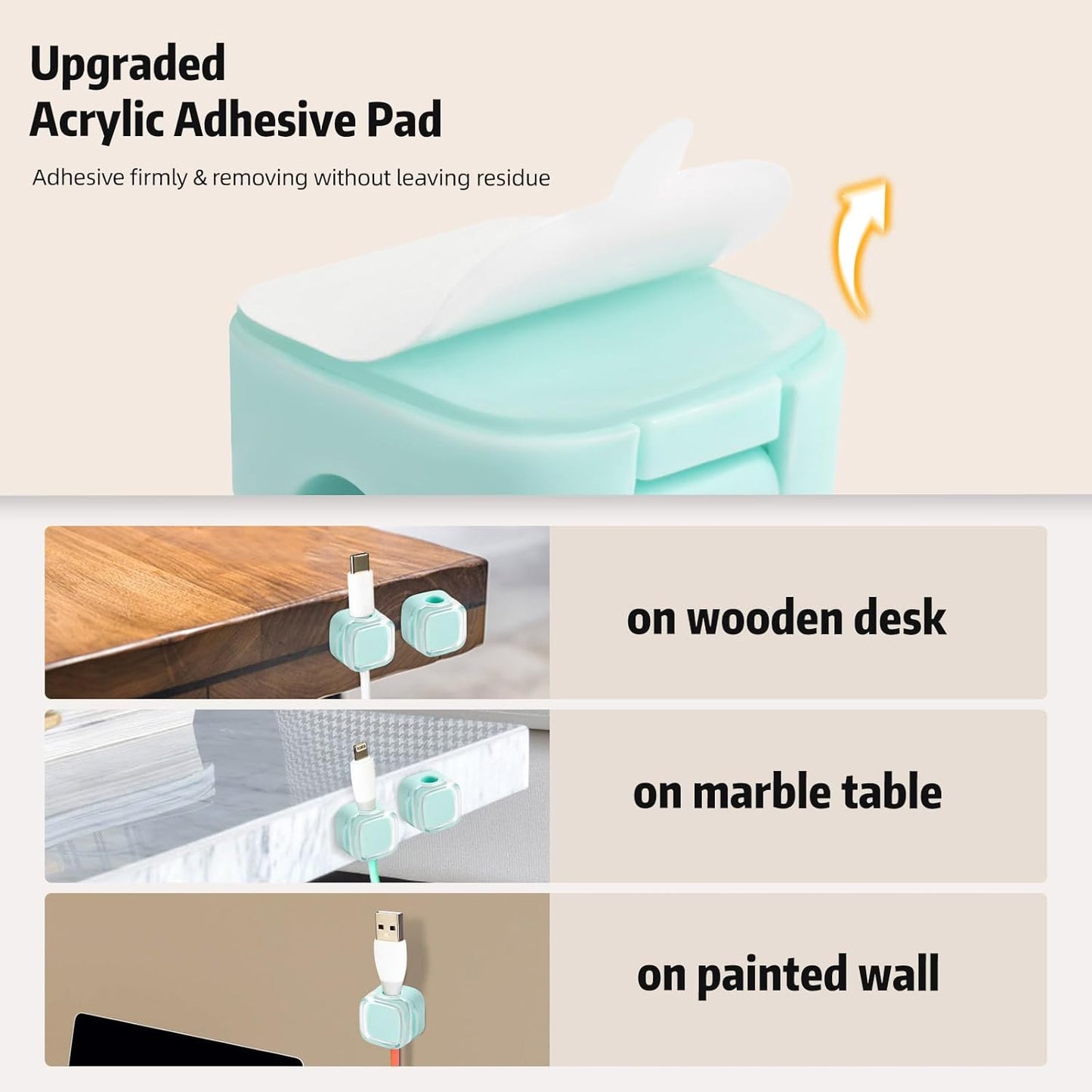Magnetic Cable Clips Cord Organizer Holder, 6 Pack Adhesive Wire Holder Keeper Organizer USB Charging Cable Storage Holder for Home Office Phone Car Wall Desktop Nightstand Kitchen (Black)