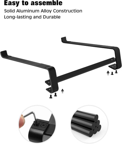 Thibault Aluminum Laptop Stand for Desk - Cooling Ergonomic Design - Fits MacBook Air Pro/DELL/HP/Lenovo/ThinkPad/Alienware - 13/14/15.6/16 -Easy Assembly- Ventilated Laptop Stand for Optimal Airflow