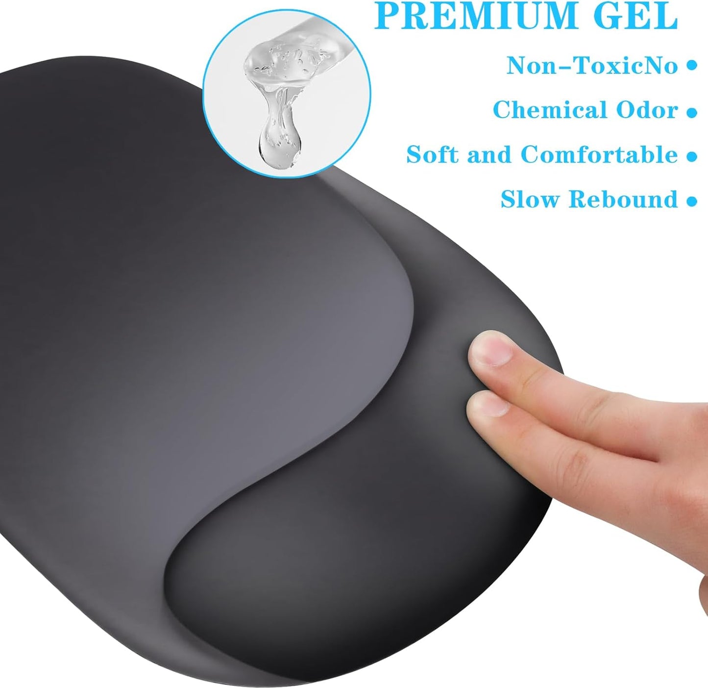 Wrist Rest for Keyboard and Mouse, Ergonomic Gel Computer Keyboard Wrist Rest with Memory Foam, Keyboard Wrist Support Pad for Long Hours of Work, Gaming, Studying-Relieve Wrist Pain