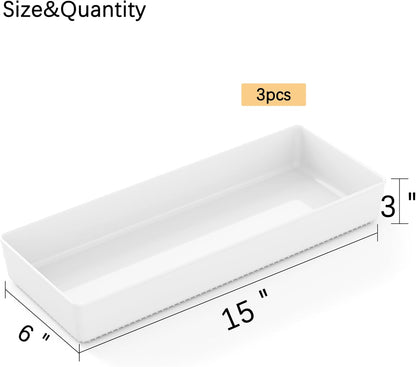 Mesh Tray Silverware Drawer Organizer, Utensil Cutlery Tray Office Supplies with Interlocking Arm Drawer Dividers Organizer for Flatware, Knives,Home,Office, School,Bedroom 12X6'' Black