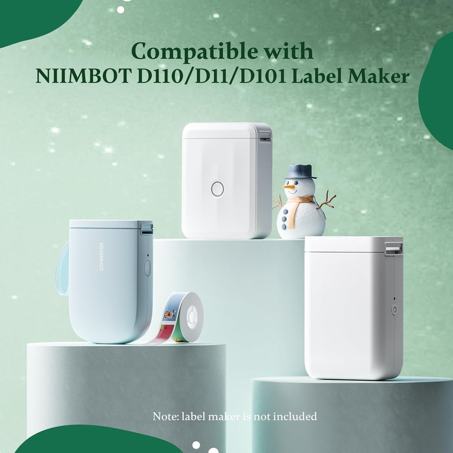 NIIMBOT White Cable Labels Maker Tape for D11/D110/D101 Label Maker, 0.49'' x 4.29''(12.5mm x 109mm), Thermal Label Tape for Home Office Labeling Tape Replacement