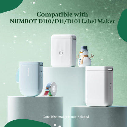 NIIMBOT White Cable Labels Maker Tape for D11/D110/D101 Label Maker, 0.49'' x 4.29''(12.5mm x 109mm), Thermal Label Tape for Home Office Labeling Tape Replacement
