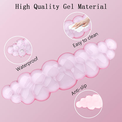 Cloud Wrist Rest Keyboard Pink Mouse Pad Set with Wrist Rest Ergonomic Wrist Pad Memory Foam Non-Slip Base Cute Gradient Wrist Support for Computer Laptop Gaming Home Office Relief Typing Pain