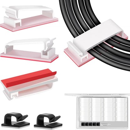 120 PCS Cable Clips, Adhesive Cord Clips for Wires on Wall, Strong Wire Clips Holders Cord Organizer for Cable Management, Christmas Lights, USB, Phone Charger, Cat 6, Car Dash Cam (Small, Black)