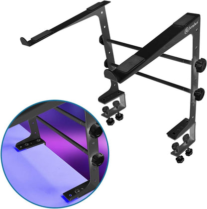 AXA AXCESSABLES DJ Laptop Stand with Travel Bag | Portable Foldable Aluminum Laptop Stand for Laptops up to 15 inches and 20lbs | No Assembly Required, Includes Carrying Bag