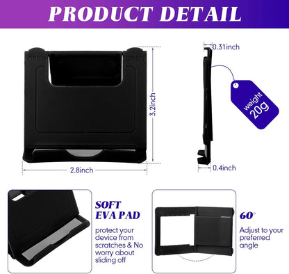 Macarrie 24 Pcs Cell Phone Stand, Universal Foldable Tablet Stand for Desk Compatible with 13 12 11 Pro XS Max x 8 6s Plus Smartphones(Black)