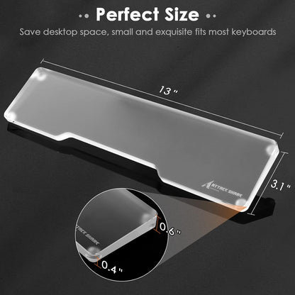 Acrylic Gaming Keyboard Wrist Rest Pad,Clear Wrist Rest for Computer Keyboard,Office,PC Gaming,Laptop,Mac,Comfortable,Lightweight,Ergonomic for Easy Typing Pain Relief-Length 12.2 inch