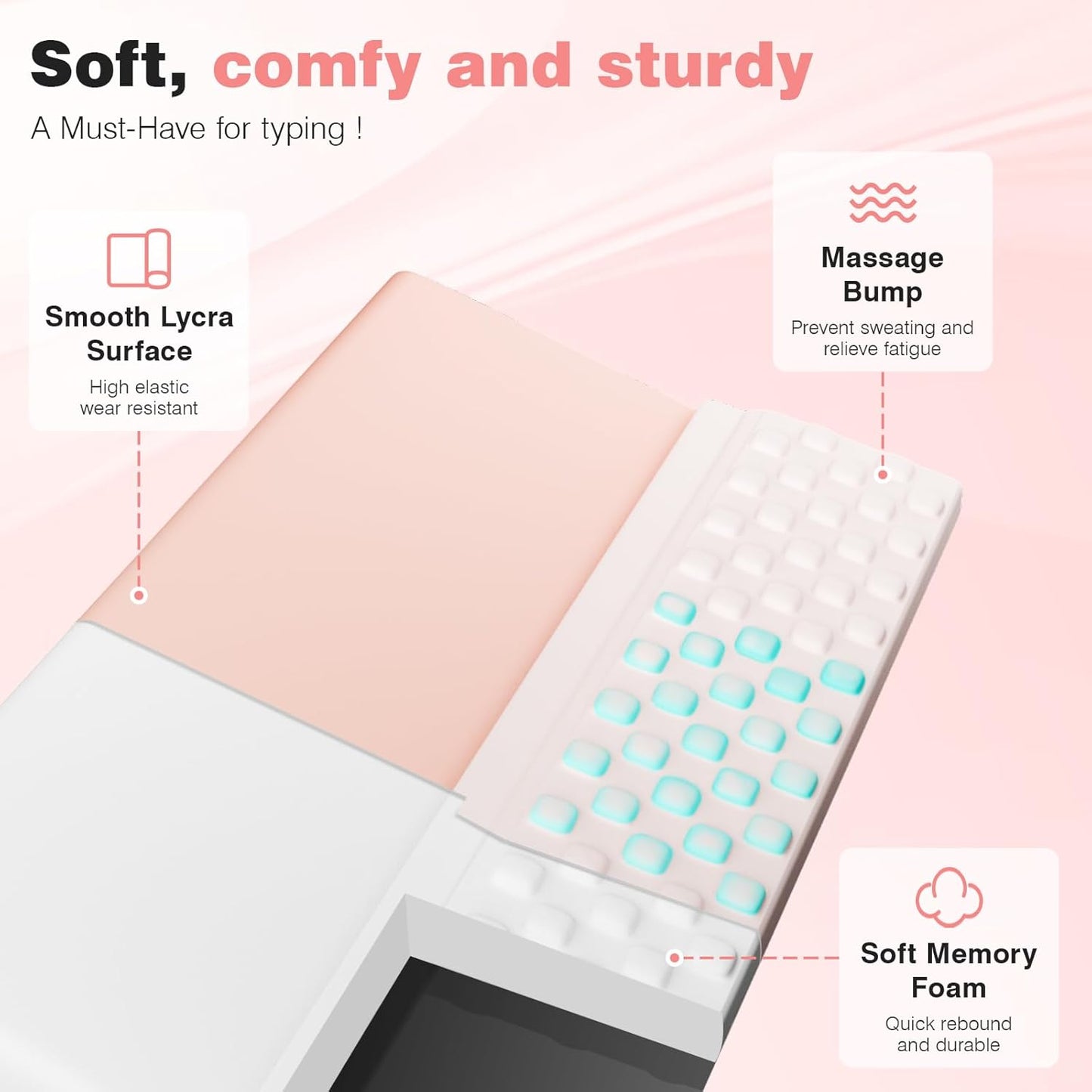 Ospelelf Keyboard Wrist Rest, Comfortable Ergonomic Keyboard Stand Riser Holder for Office Home