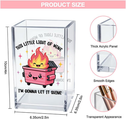 Everything is Figureoutable Acrylic Cosmetic Pencil Pen Holder Cup, Emotional Dumpster Fire Pencil Pen Holder Cup, Therapy Gifts, Mental Health Gifts for Women Colleague Boss Teacher