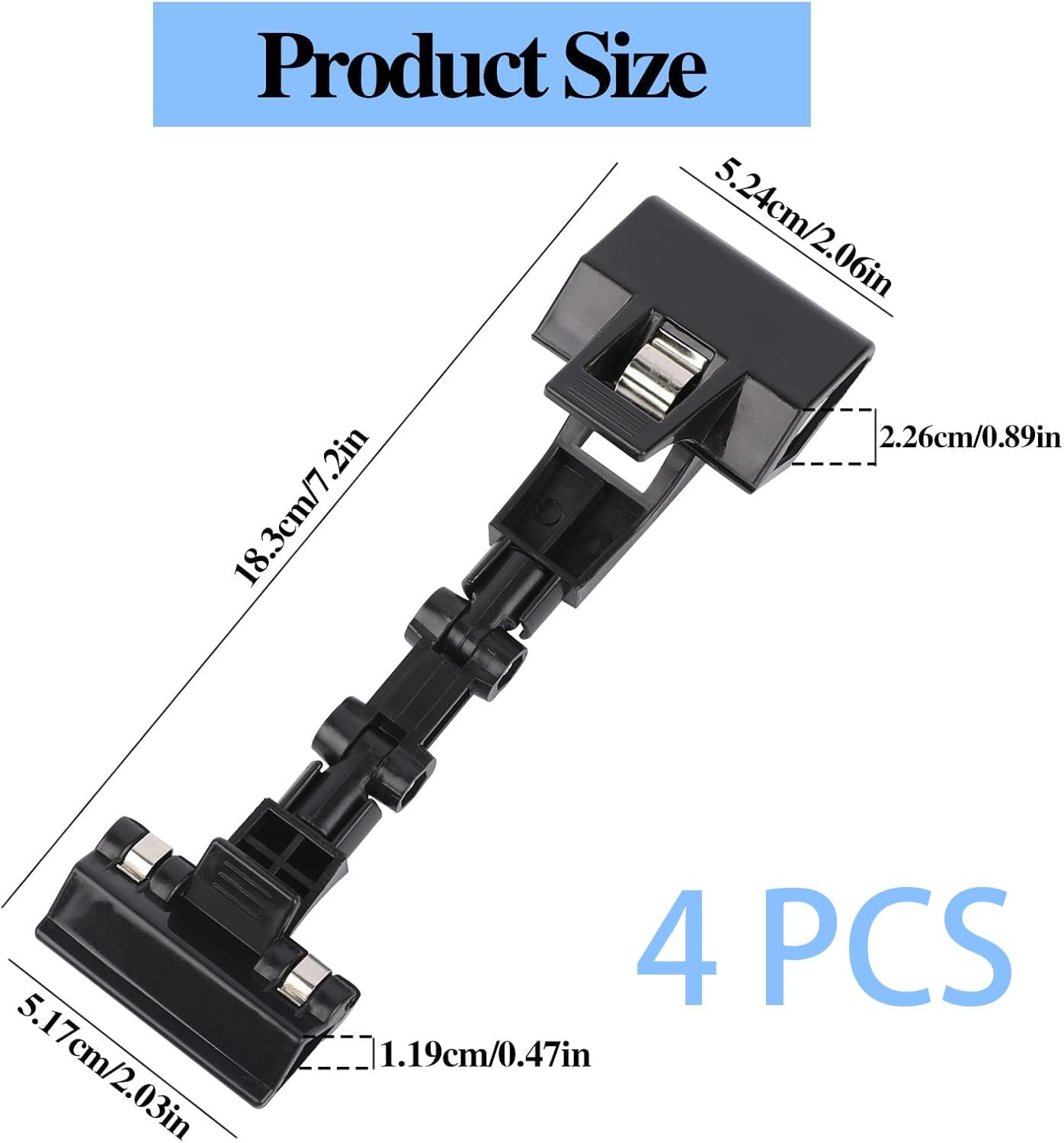 Adjustable Document Holder for Typing, Rotatable Paper Copy Holder Clip,Handy Artist Supplies Clamp,Computer Typing Proofing Folder.(4 Pack) (Black)