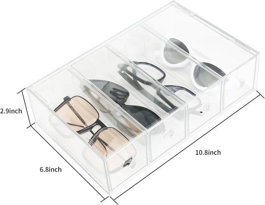 Stackable Organizer Acrylic Storage Drawers, Suitable for Desktop Storage, Office Supplies, Cosmetics, Stationery, Jewelry, Accessories (3)