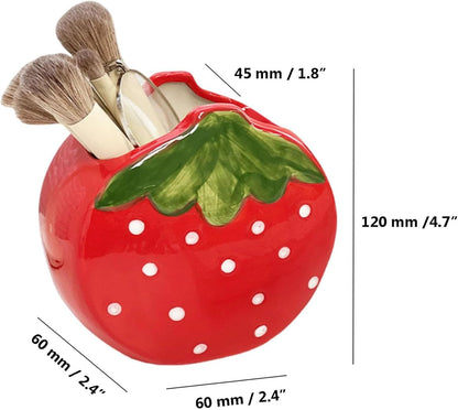 1 PC Flower Makeup Storage Box Ceramic Blossom Five Petals Pen Holder Pen Holder Desktop Storage Box (Blue)