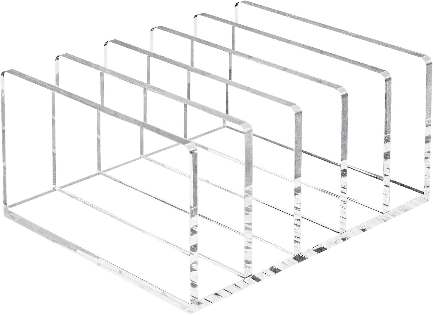 Acrylic Mail Organizer File Sorters for Desk,3-Section Laddered Desktop Vertical Letter Holder,Desk Organizer Workspace Organizer