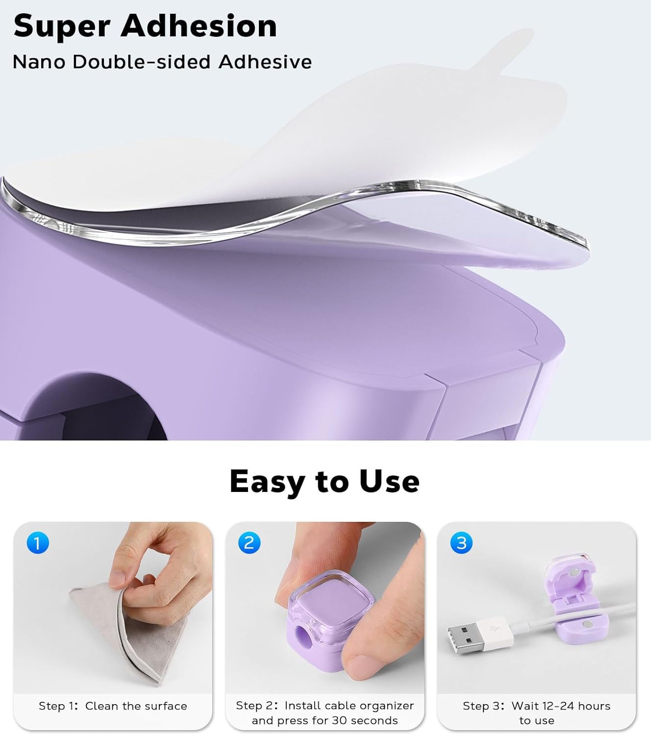 MoKo 6 Pack Magnetic Cable Clips, Under Desk Cable Management, Adhesive Magnetic Cord Holder, Magnetic Cord Organizer Wire Holder Keeper Organizer for Nightstand Desk Office Car Wall Glass, White