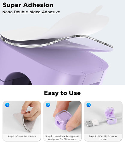 MoKo 6 Pack Magnetic Cable Clips, Under Desk Cable Management, Adhesive Magnetic Cord Holder, Magnetic Cord Organizer Wire Holder Keeper Organizer for Nightstand Desk Office Car Wall Glass, White