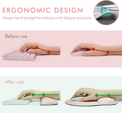 Comfy Mee Premium Memory Foam Keyboard and Mouse Wrist Rest Pads Set- for Comfortable Typing &Wrist Pain Relief (Pack of 2)