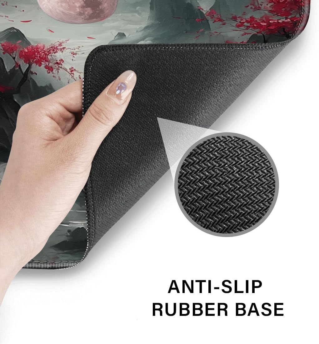 Desk Pad and Keyboard Wrist Rest, Large Mouse Pad + Keyboard Pad+Mouse Wrist Support, Non-Slip Desk Mat Protector for Office, Home 31.5×11.8 Inches Anime Dragon