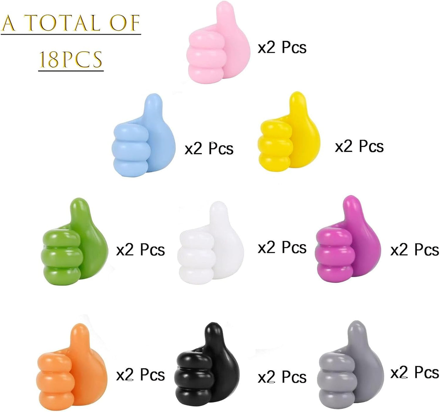 9 Pcs Creative Silicone Thumb Hook, Wall Hook - Multifunction Adhesive Cable Clip, Adhesive Wall Hooks, Cable Organizer Clips Key Hanger