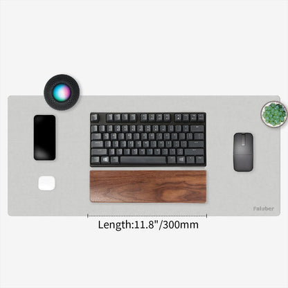 Faluber Wooden Wrist Rest, 14.3-inch Length and 20mm Thickness for Tenkeyless Keyboard, Walnut Wood Palm Rest, Ergonomic Design for Mechanical Gaming Keyboard, Stain Resistant (Medium, Walnut Wood)