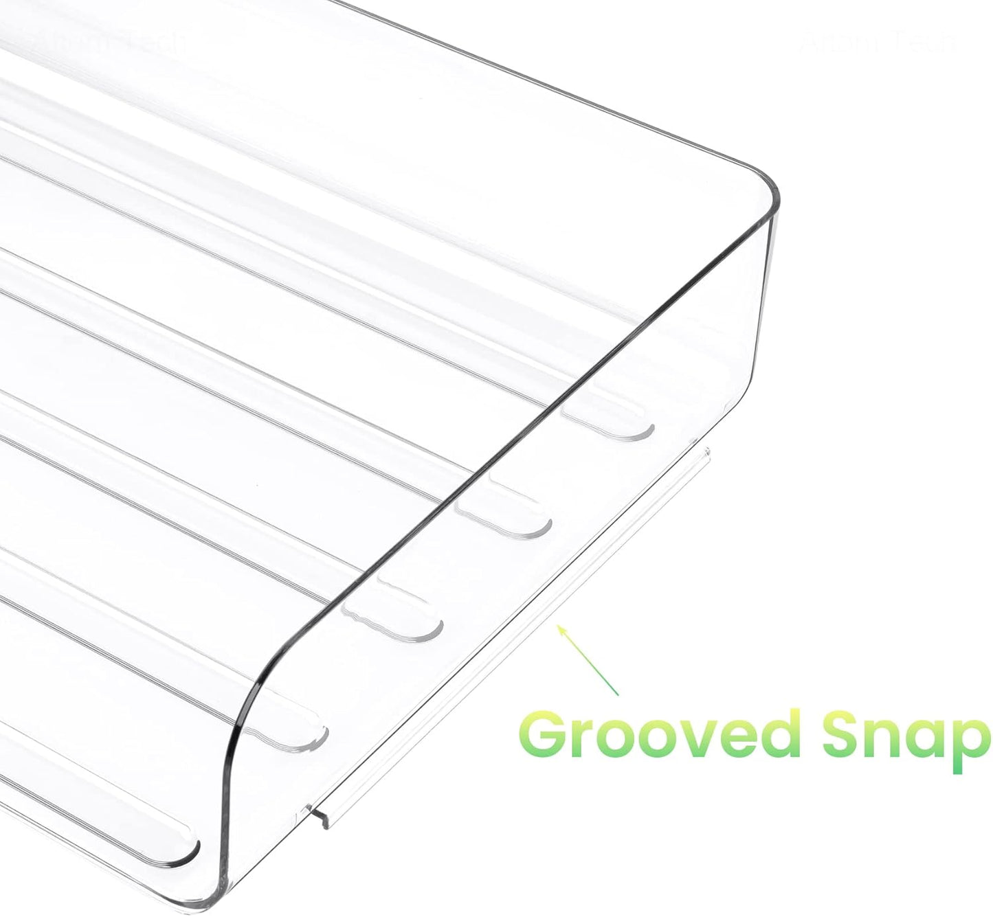 Tomorotec Desk Letter Tray Set, A4 Size Clear PET Stackable Document Organizer Office Desktop File Paper Holder Book Storage Rack Side Load Anti-Skid Stacking Support Convex Bottom (2X Landscape)