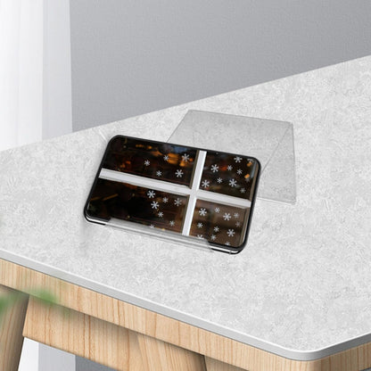 POPETPOP Phone Stand for Desk Stylish Desktop Holder for Landline Cellphones Durable Support for Office Use Non Slip Design Maximizing Space Transparent Riser