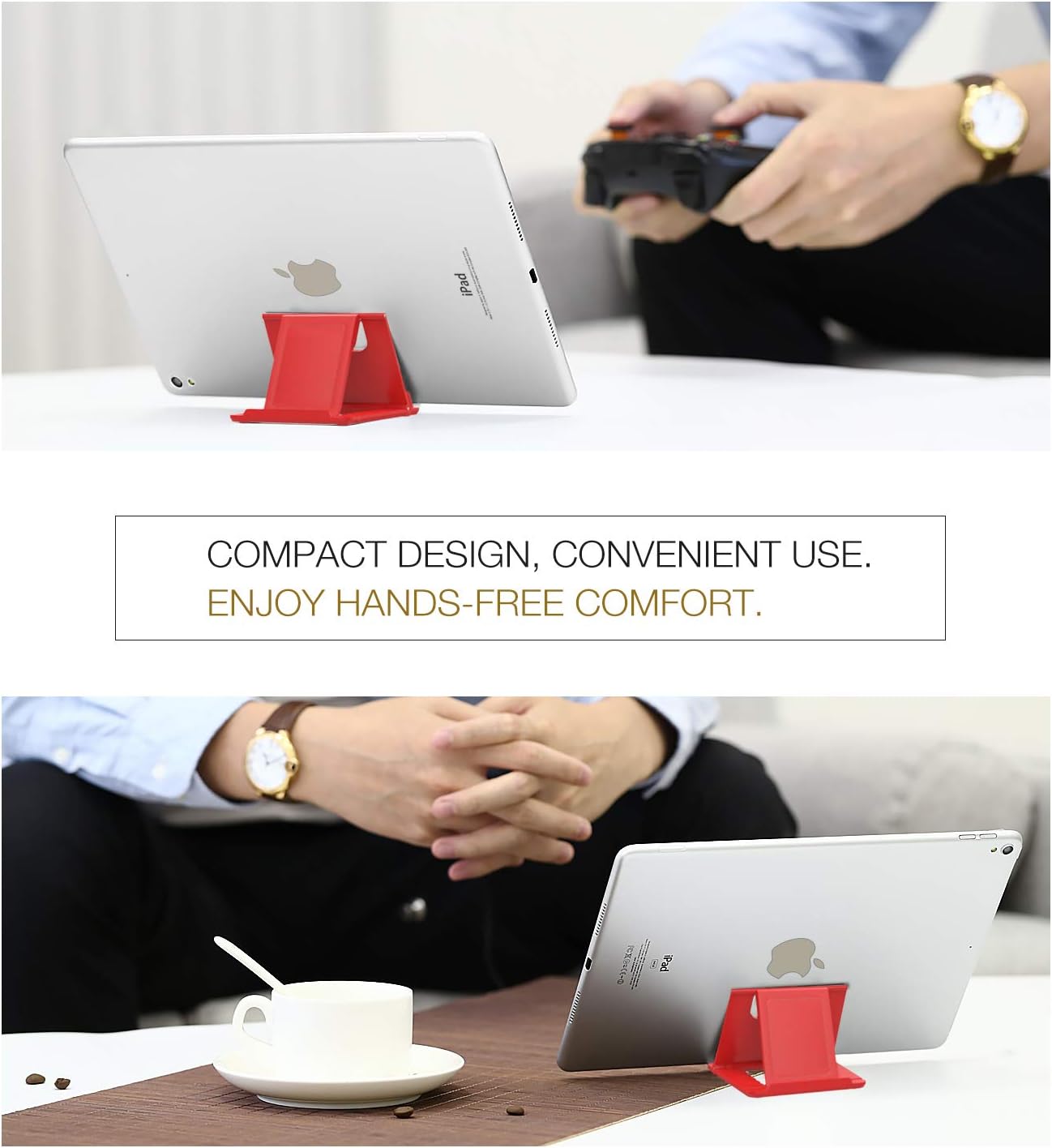 MoKo 2PCS Phone/Tablet Stand, Desktop Holder for 4-11" Device, Fit with iPhone 17/17 Air/17 Pro/17 Pro Max, iPhone 16/Pro/Pro Max/Plus, iPhone 15/Pro/Pro Max/Plus, iPhone 14/Pro/Pro Max/Plus