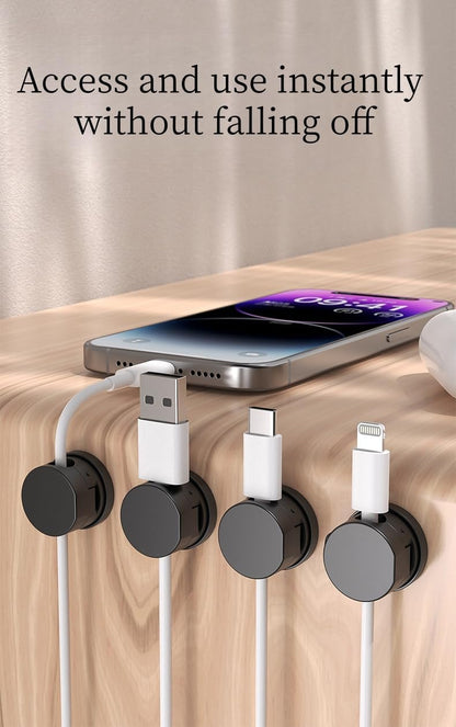 8 Pack Magnetic Cable Organizer [1s Lock] Spring Cable Management Clips, Desktop Cable Management Clips, Cord Holder for Office Desk, Black and White, Strong Magnet Wire Clips (Black)