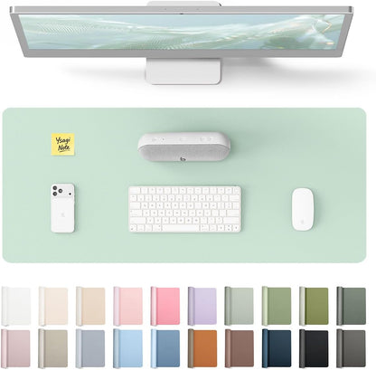 YSAGi Leather Desk Protector, Office Mat, Large Mouse Mat, Non-Slip PU Leather Blotter, Laptop Pad, Waterproof Writing Pad for Office and Home (Light Pink, 23.6" x 13.8") - Colors A