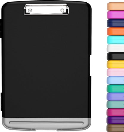 Hongri Clipboard with Storage with Pen Holder, Folder Nursing Clip Board 8.5 x 11 Foilo-Side Opening, High Capacity, Light Weight for Teachers, Classroom. Size 14 x 9.6 x 1.2 in(Pink)