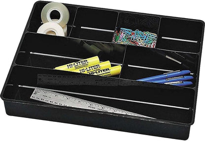 Rubbermaid Extra Deep Desk Drawer Director Tray, Plastic, 11.875 x 15 x 2.5 Inches, Black