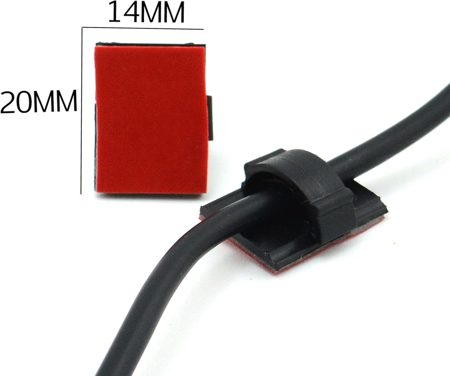 Mini Self Adhesive Car Cable Ties Mounts Holder Adhesive Car Charging Cable Clips Camera/GPS Power Cord Wire Management Used with Car/Motor/Office/Home(20PCS)