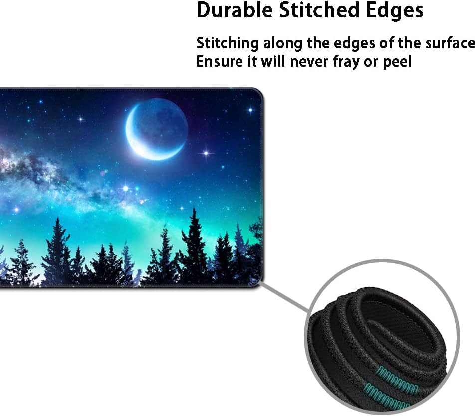 MIBITRI Keyboard Mouse Pad Set, Extended Gaming Mouse Pad+Ergonomics Keyboard Wrist Rest Support, Memory Foam, Easy Typing Pain Relief, 4Pcs XXL Ultra Thick Desk Mat, Enchanted Bookshelf