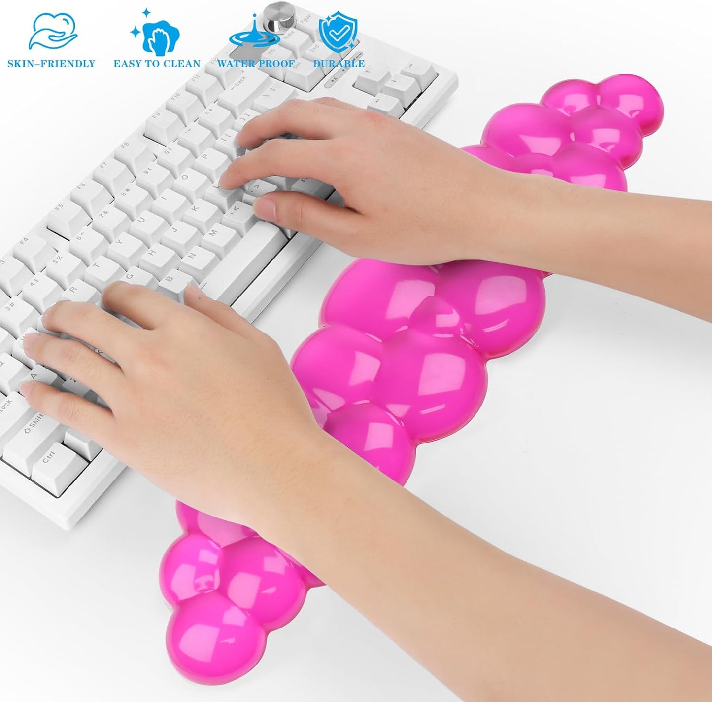 Gel Cloud Keyboard and Mouse Wrist Rest, Cute Wrist Support and Arm Support Keyboard Rest for Keyboard and Mouse Typing Pain Relief，Suitable for Office/Computer/Laptop/Gaming (Pink)