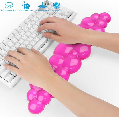 Gel Cloud Keyboard and Mouse Wrist Rest, Cute Wrist Support and Arm Support Keyboard Rest for Keyboard and Mouse Typing Pain Relief，Suitable for Office/Computer/Laptop/Gaming (Pink)