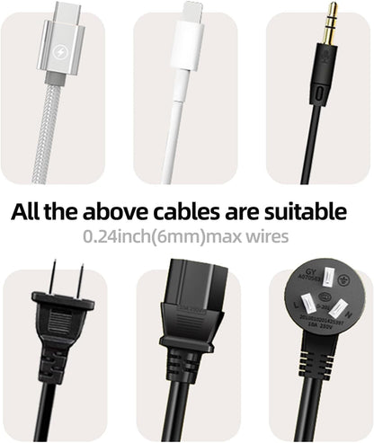 11PCS Cable Management Cord Holder Organizer, Magnetic Cable Clips Adhesive Wire Keeper, Under Desk for Bedside Nightstand Table Desktop USB Wall Car Office Workspace Accessories (Black)