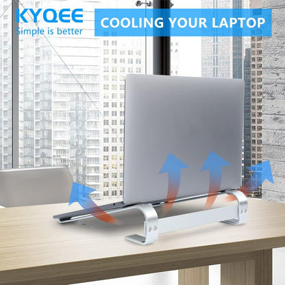 Ventilated Laptop Stand for Desk, Ergonomic Aluminum Laptop Riser, Computer Stand for Laptop, Compatible with MacBook Air Pro, Dell, HP, More 11-17.3 Inches Notebook, Work from Home (Black)