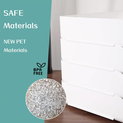 3 Tiers Stackable A4 Paper Trays, Office Desk File Holder, Tidy File Document Letter Book Paper Organizer (3 Tiers,Clear)