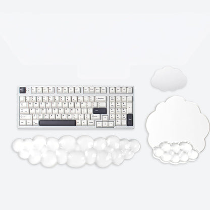 Gel Wrist Rest and Cloud Mouse Pad Support for Keyboard and Mouse - Ergonomic Pink Keyboard Wrist Pad Set for Typing Pain Relief/Computer/Laptop/Gaming/Home/Office (Cloud Shape, Gradient Blue Pink)