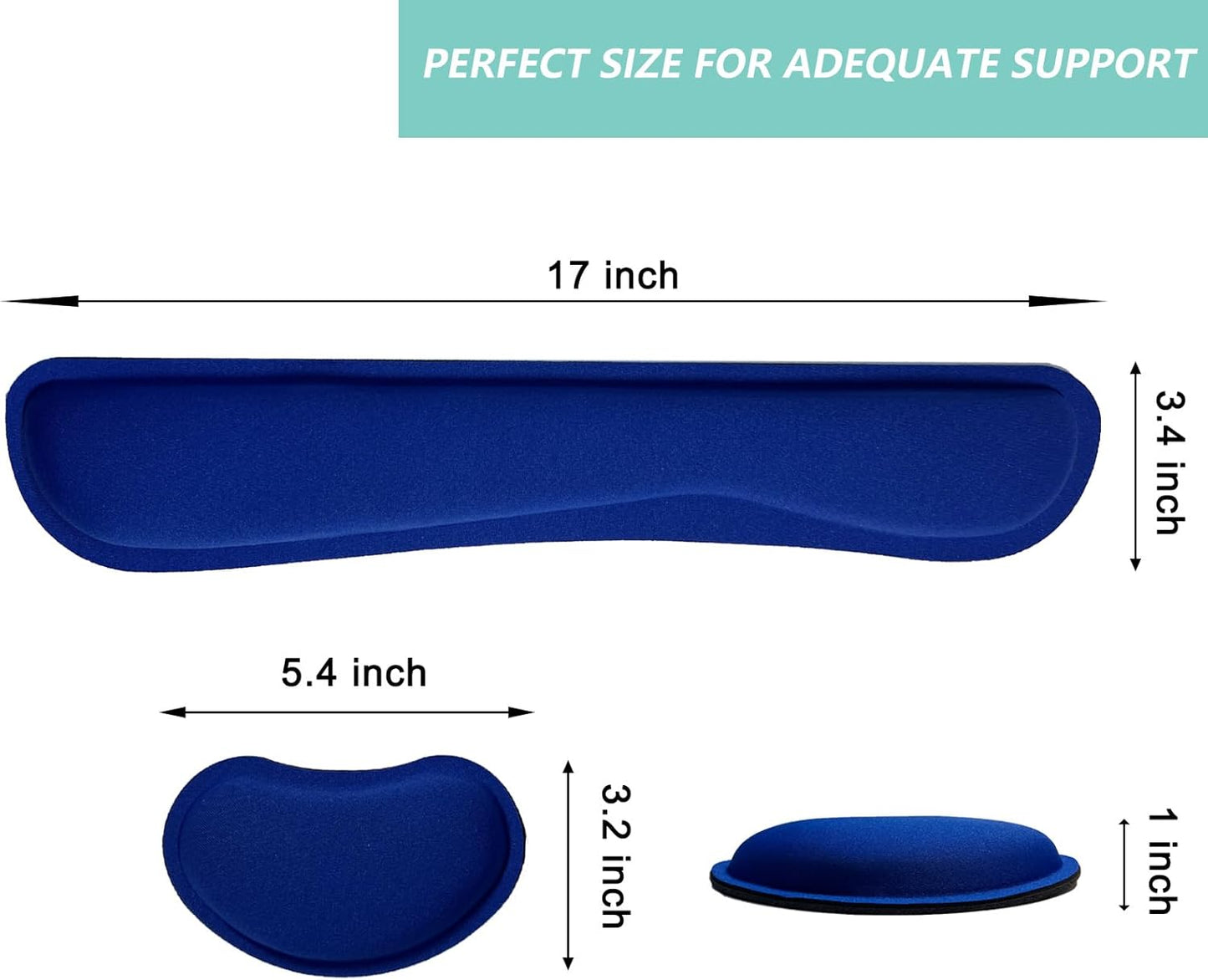 Keyboard Wrist Rest Mouse Wrist Support Set, Memory Foam Wrist Rest Pad for Computer Laptop Keyboard Mouse, Ergonomic Wrist Cushion Support for Typing Pain Relief, Gaming Home Office, Purple