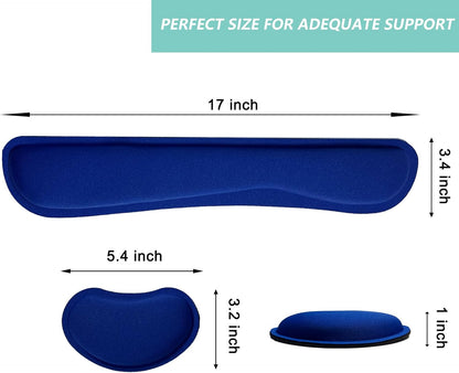 Keyboard Wrist Rest Mouse Wrist Support Set, Memory Foam Wrist Rest Pad for Computer Laptop Keyboard Mouse, Ergonomic Wrist Cushion Support for Typing Pain Relief, Gaming Home Office, Purple