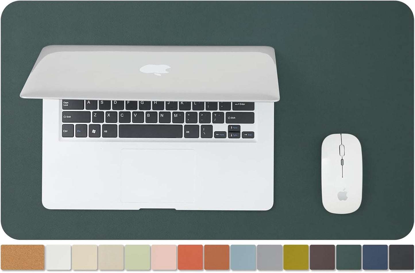 Cork Desk Mat - Dual-Sided Desk Pad for Office and Home - Desk Organization and Accessories - Ideal for Large Mouse Pad and Desk Mats on Top of Desks(Dark Green,90cmx 43cm)