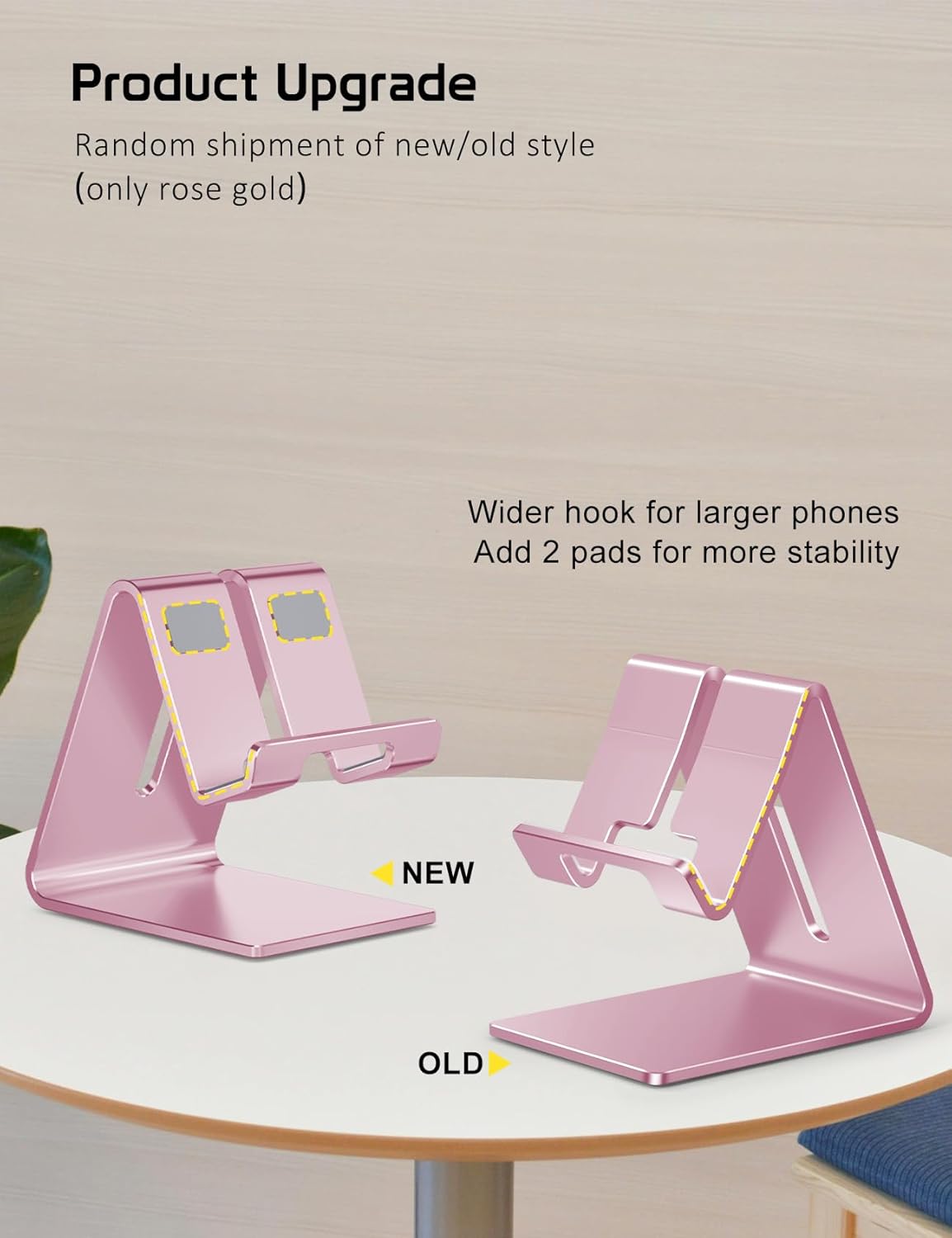 Desktop Cell Phone Stand Holder, Aluminum Solid Portable Universal Desk Stand for iPhone 16 15 14 13 12 11 X 8 7 6 Plus 5 Ipad 2 3 4 Mini Samsung Huawei All Mobile Smart Phone, Silver
